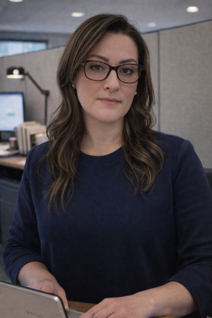 Porträtt av Manal Barake i professionell kontorsmiljö, verksam inom skolledning och utbildningsfrågor